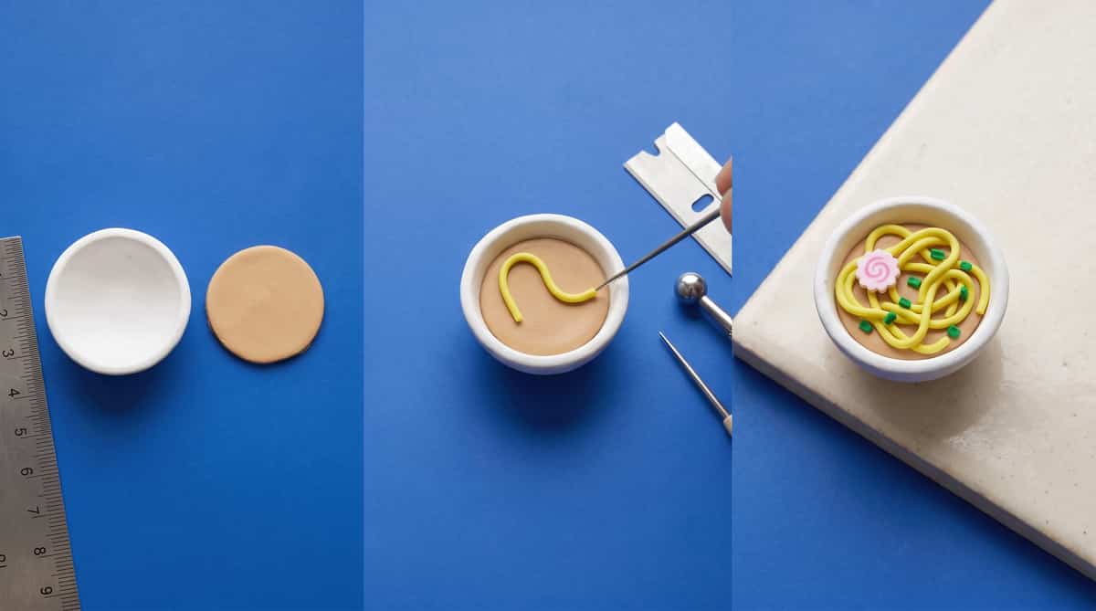 How to Make Polymer Clay Ramen Charms (Broth and Noodle Build)