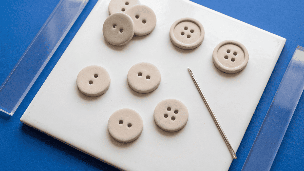 Polymer Clay Buttons: Holes, Flat Baking, and Thickness