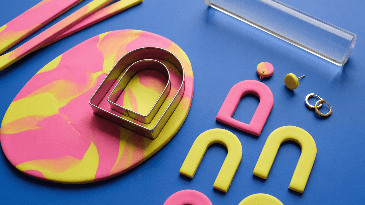 Polymer Clay Cutout Arch Earrings and Hoop Drops