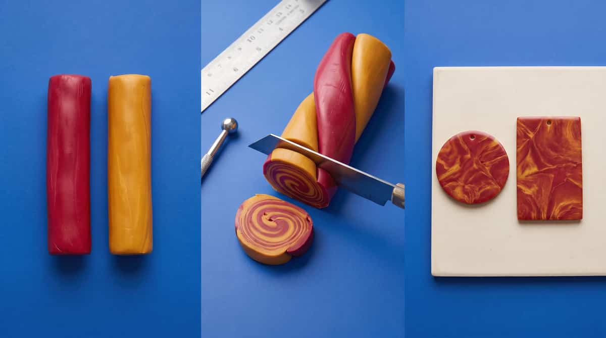Faux Bakelite Polymer Clay: Cherry-Amber Swirl Tutorial