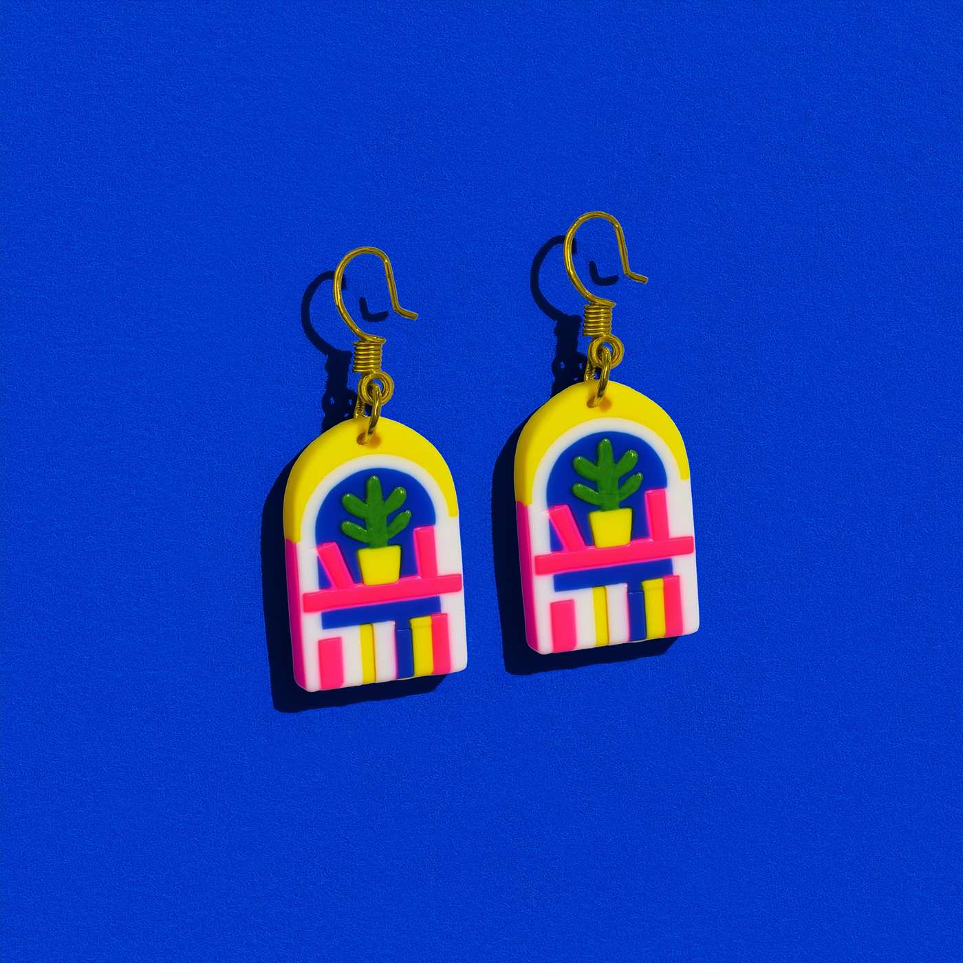 Bookshelf Arch Statement Dangle Earrings