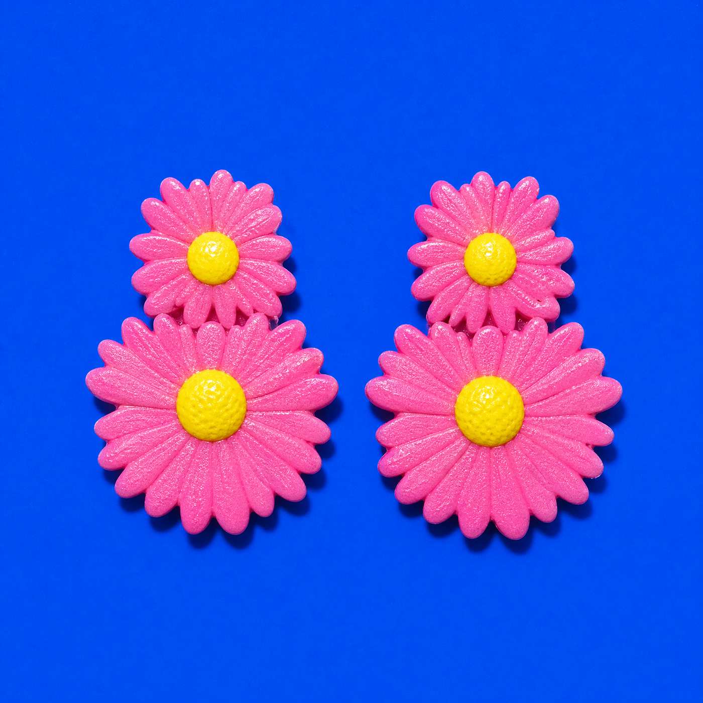Stacked Daisy Dangle Earrings