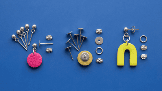 Polymer Clay Stud Toppers, Flat Pads, and Connector Rings