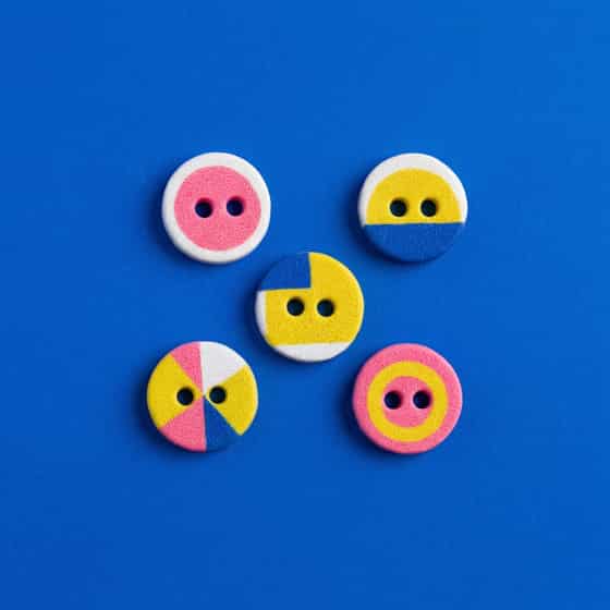Bauhaus Color-Block Button Set