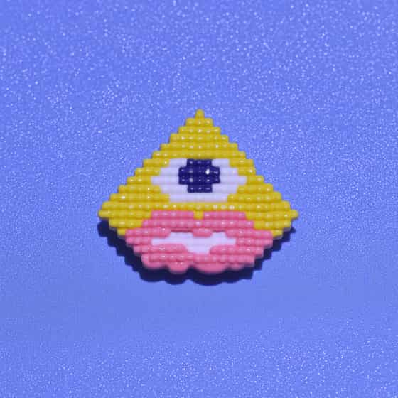 Beaded Triangle Face Pin