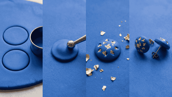 Polymer Clay Domed Studs, Metallic Inlay, and Gilded Details