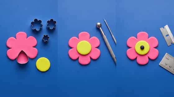 Two-Color Flower Applique: Buttons, Pendants, Earrings