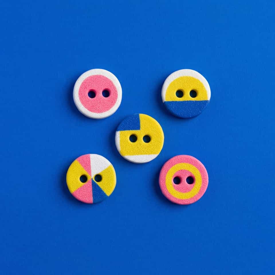 Bauhaus Color-Block Button Set