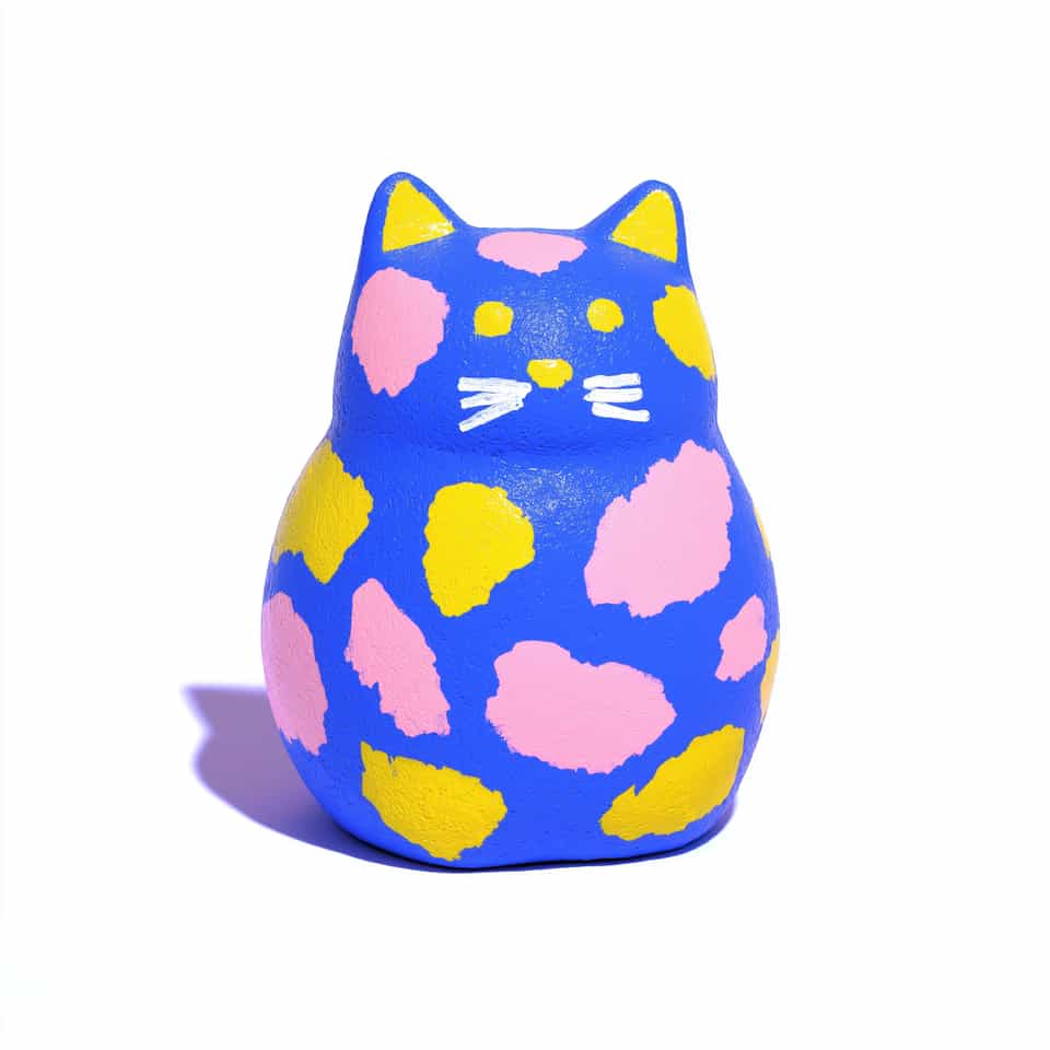 Blue Spotted Cat Desk Buddy Figurine