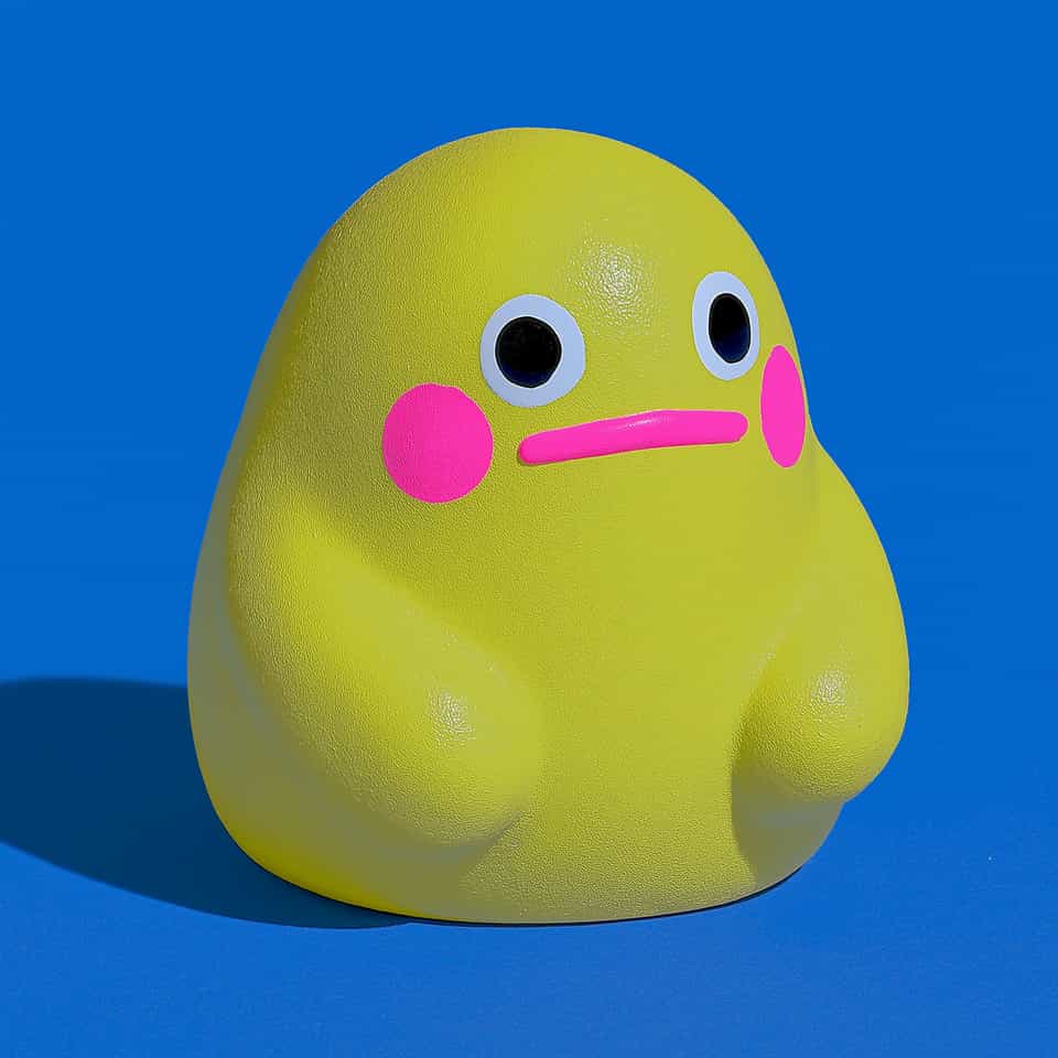 Chartreuse Blob Desk Pet Figurine