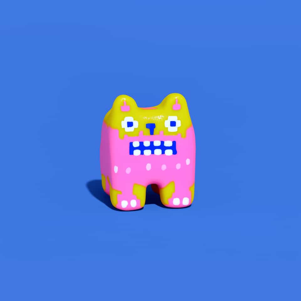 Chubby Pixel Cat Desk Buddy Figurine