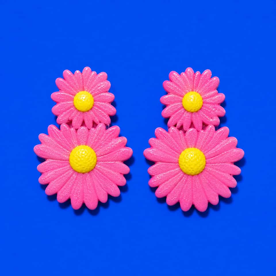 Stacked Daisy Dangle Earrings