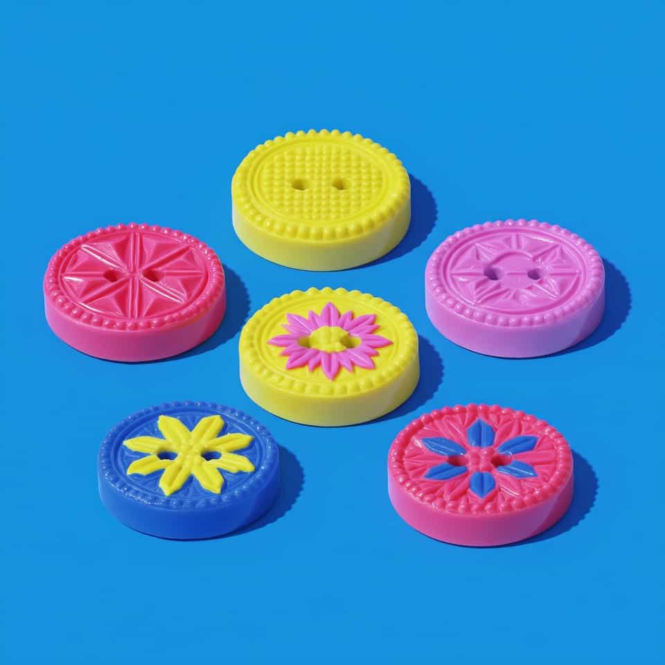 Neon Relief Medallion Button Set