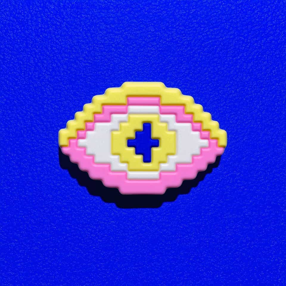 Flat Pixel Eyeball Pin