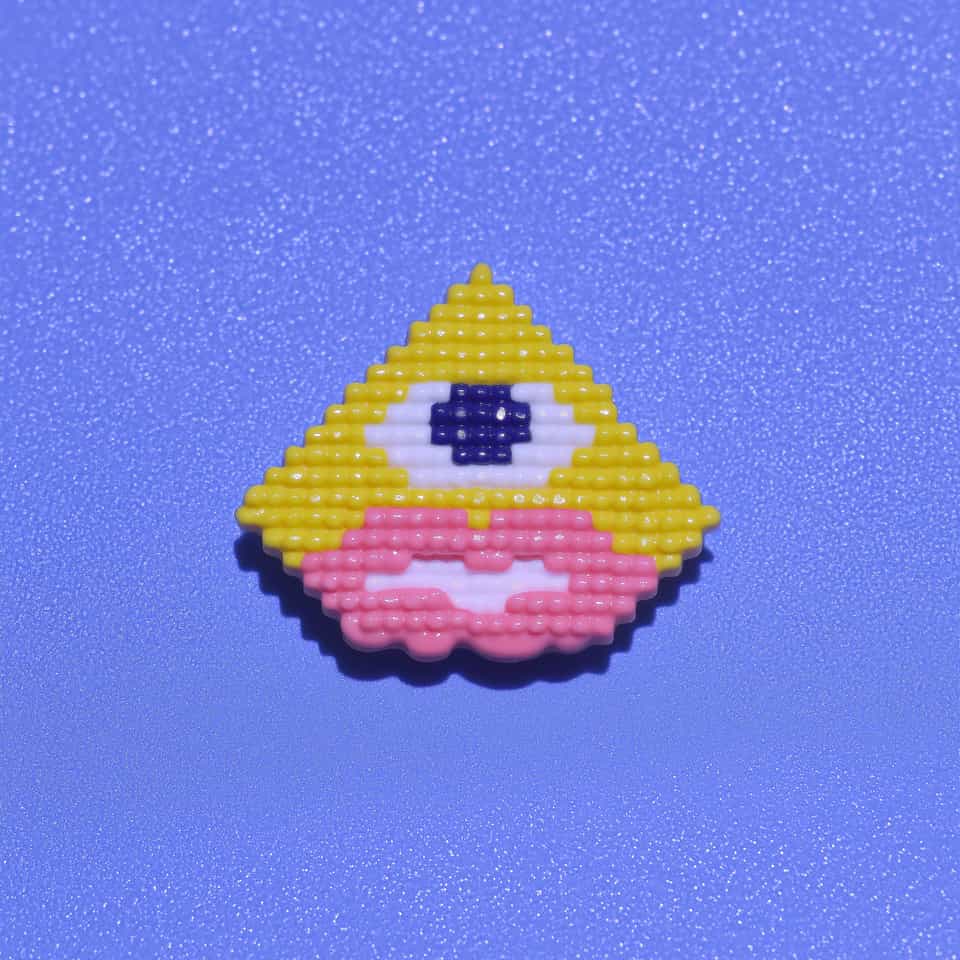 Beaded Triangle Face Pin