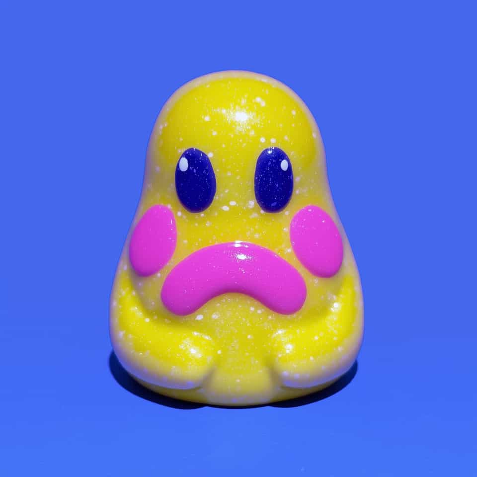 Glittery Sad Ghost Desk Pet Figurine