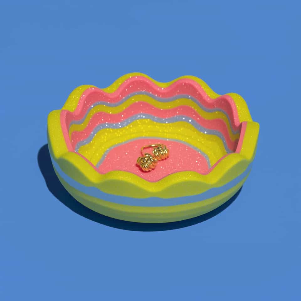 Glittery Wavy Nested Ring Dish