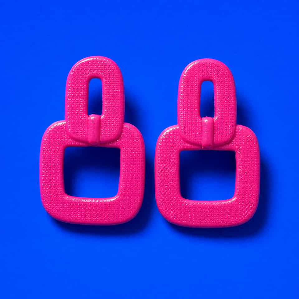 Textured Linked Cutout Dangle Earrings