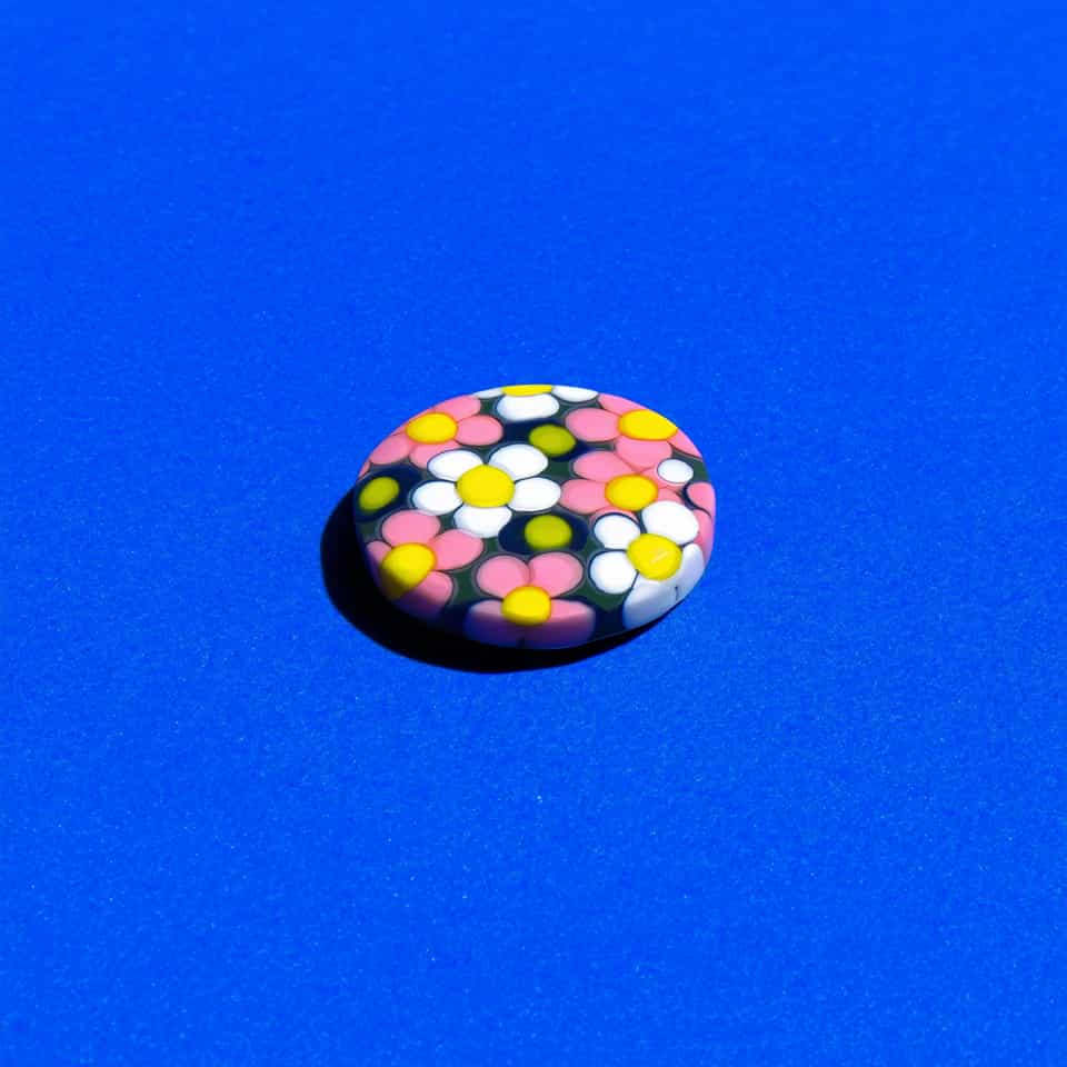 Pink & White Millefiori Flower Collar Pin
