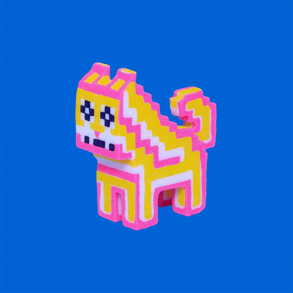 Zigzag Pixel Cat Desk Buddy Figurine