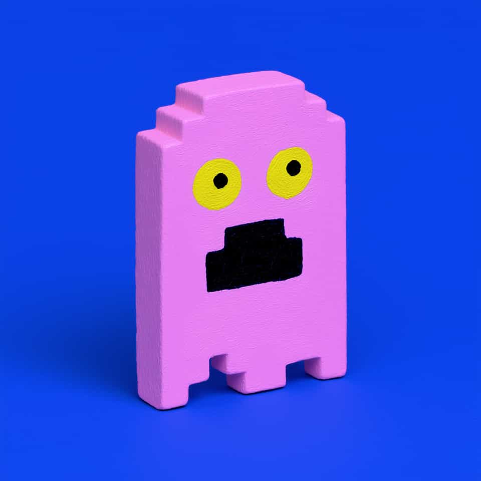 Pink Pixel Ghost Pin