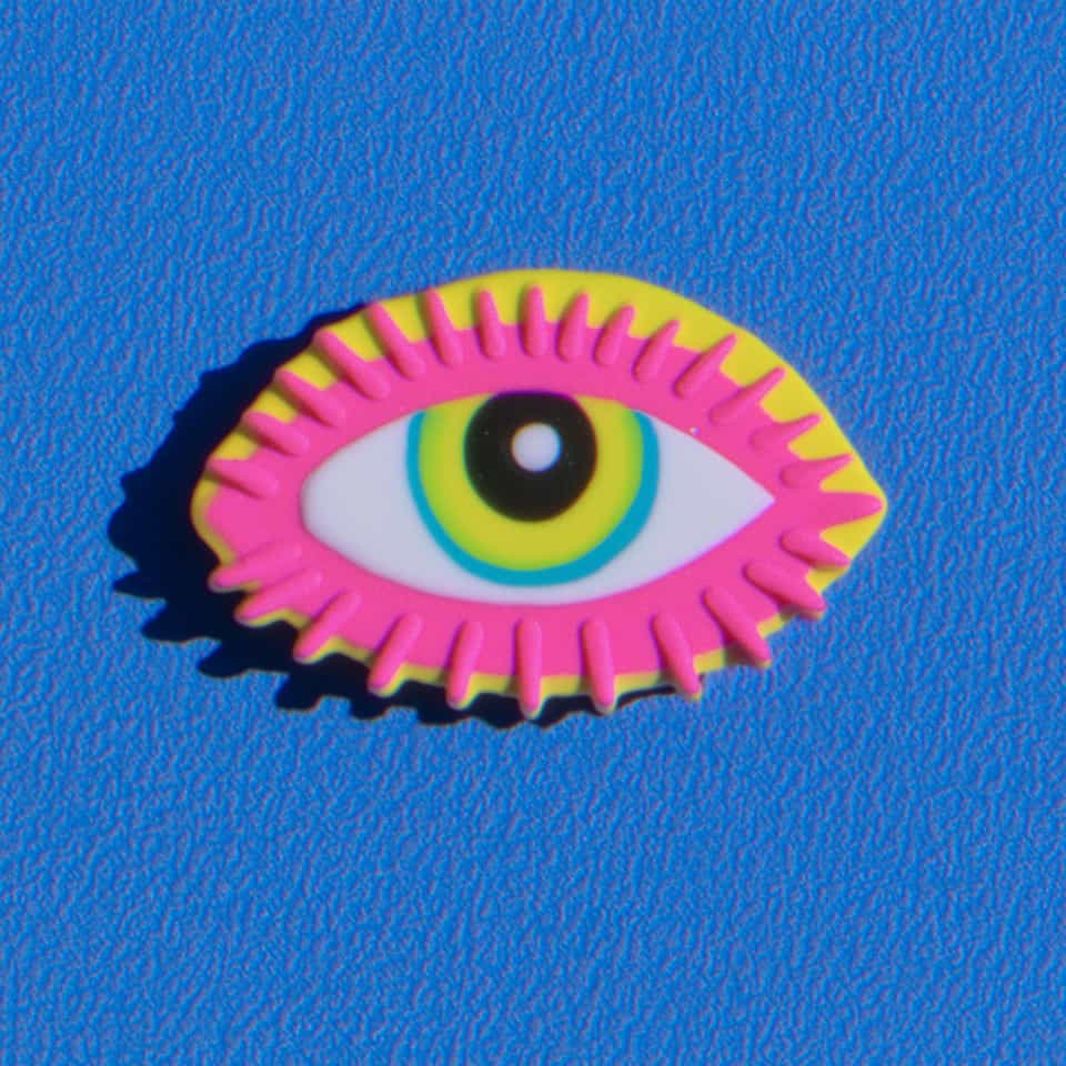 Neon Eye Clay Pin