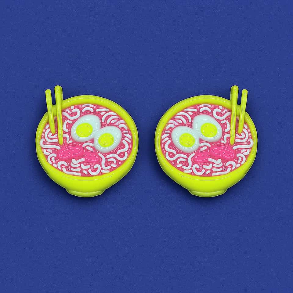 Miniature Ramen Bowl Stud Earrings