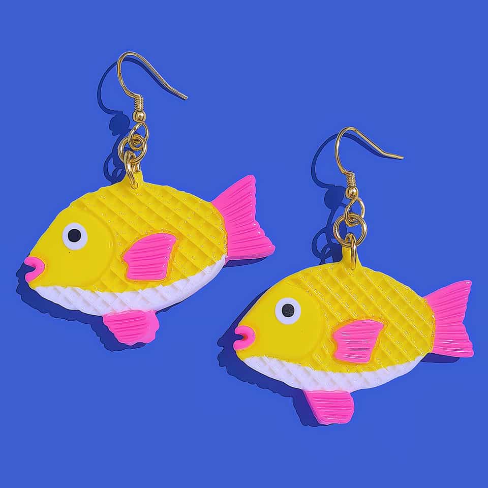 Miniature Taiyaki Fish Dangle Earrings