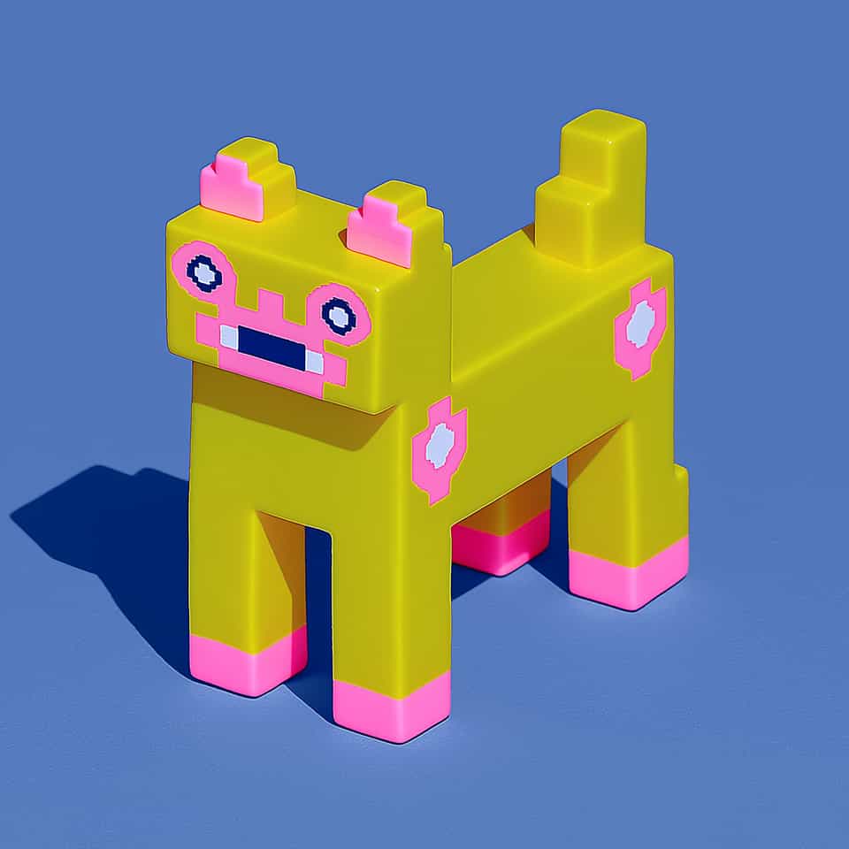 Tall Pixel Cat Desk Buddy Figurine