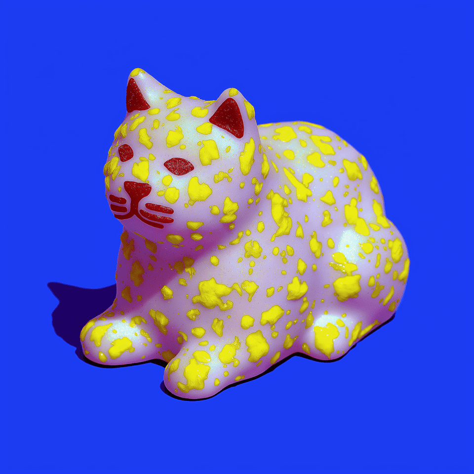 Pink Terrazzo Cat Loaf Desk Buddy Figurine