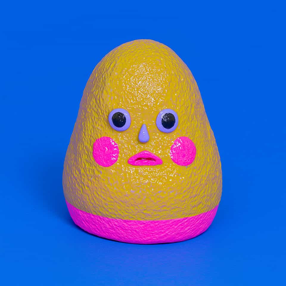 Textured Yellow & Pink Blob Desk Pet Figurine