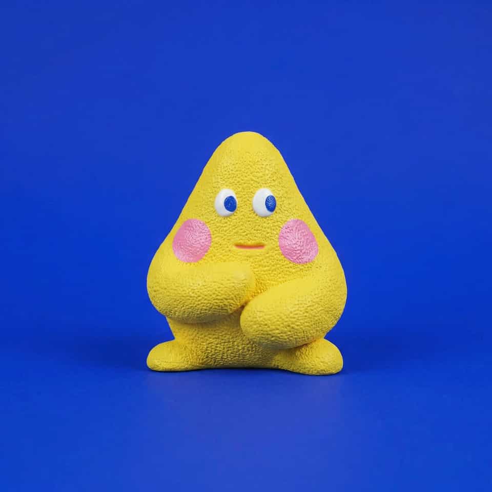 Yellow Textured Blob Desk Buddy Figurine