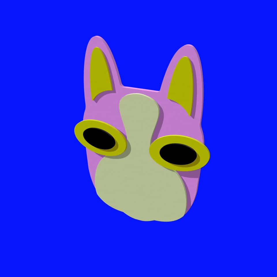 Frame showing the two outer and inner eye stacks mirrored across the face.