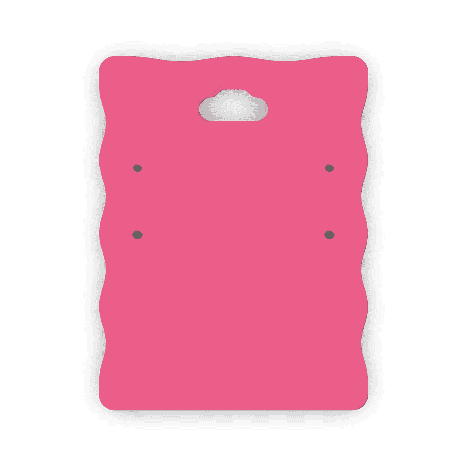 The actual Large reusable 3D-print card, with its cloud hanger opening and two rows of earring holes, on a transparent background.