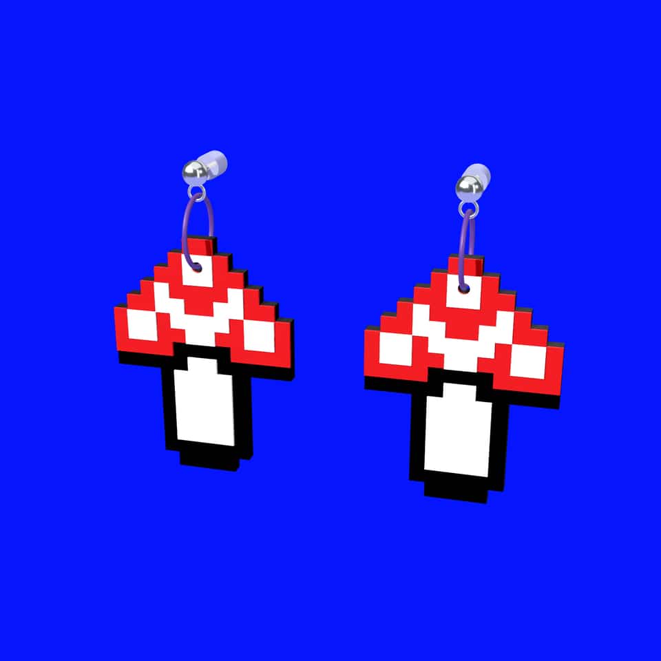 A Pixel Mushroom as a red-cap toadstool with pale spots.
