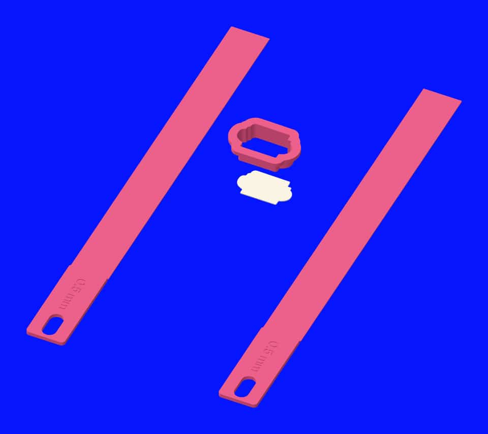 The white Pixel Eye layer cut from a 0.5 mm sheet.