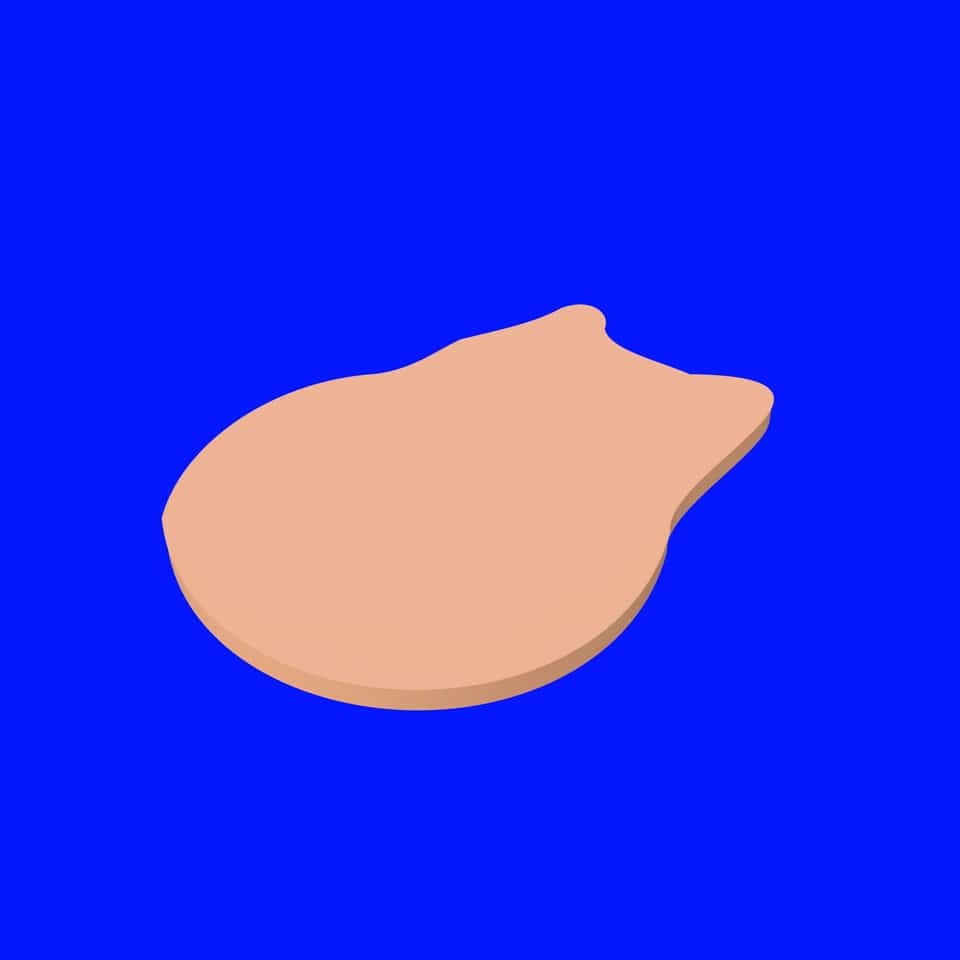 Viewer preview of the plain blue body before any raised or painted detail.