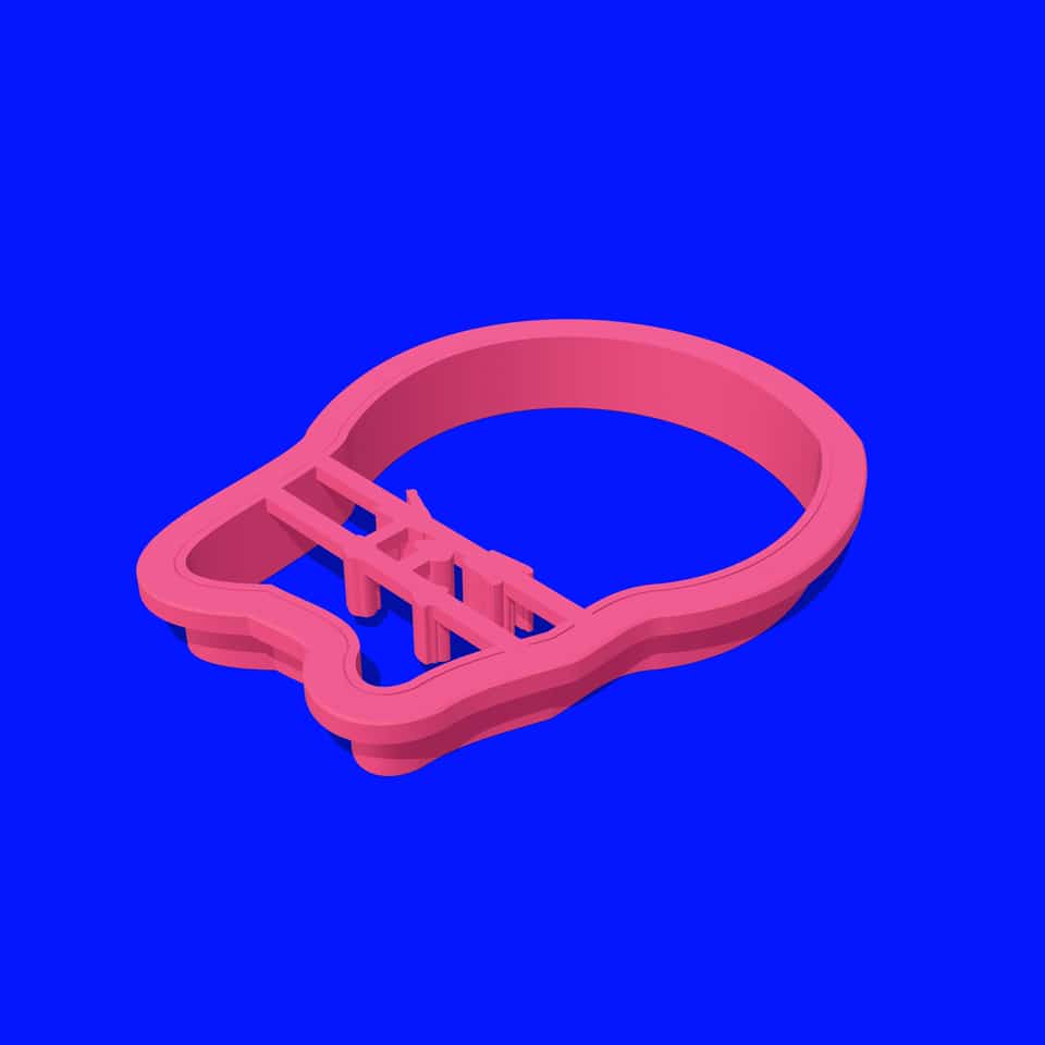 Viewer guide for the face positions. It marks placement and does not cut through the body.
