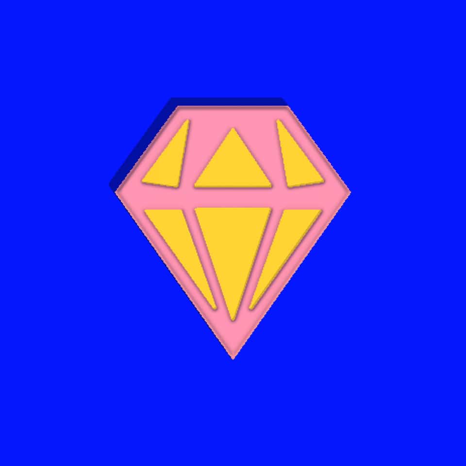 Viewer preview of the pink facet web seated on the yellow base.