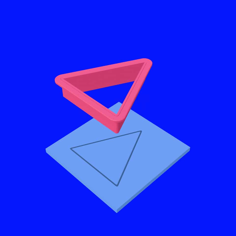 Viewer preview of the clean triangle drop result.