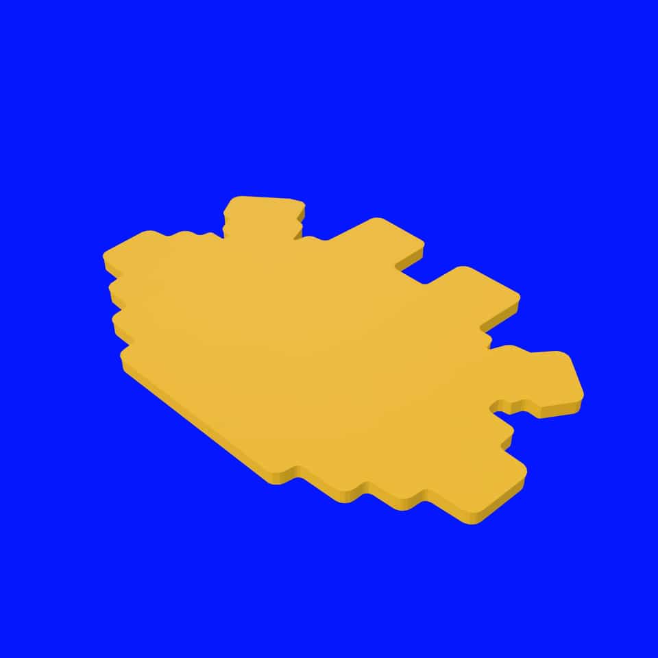 Viewer preview of the yellow base slab.