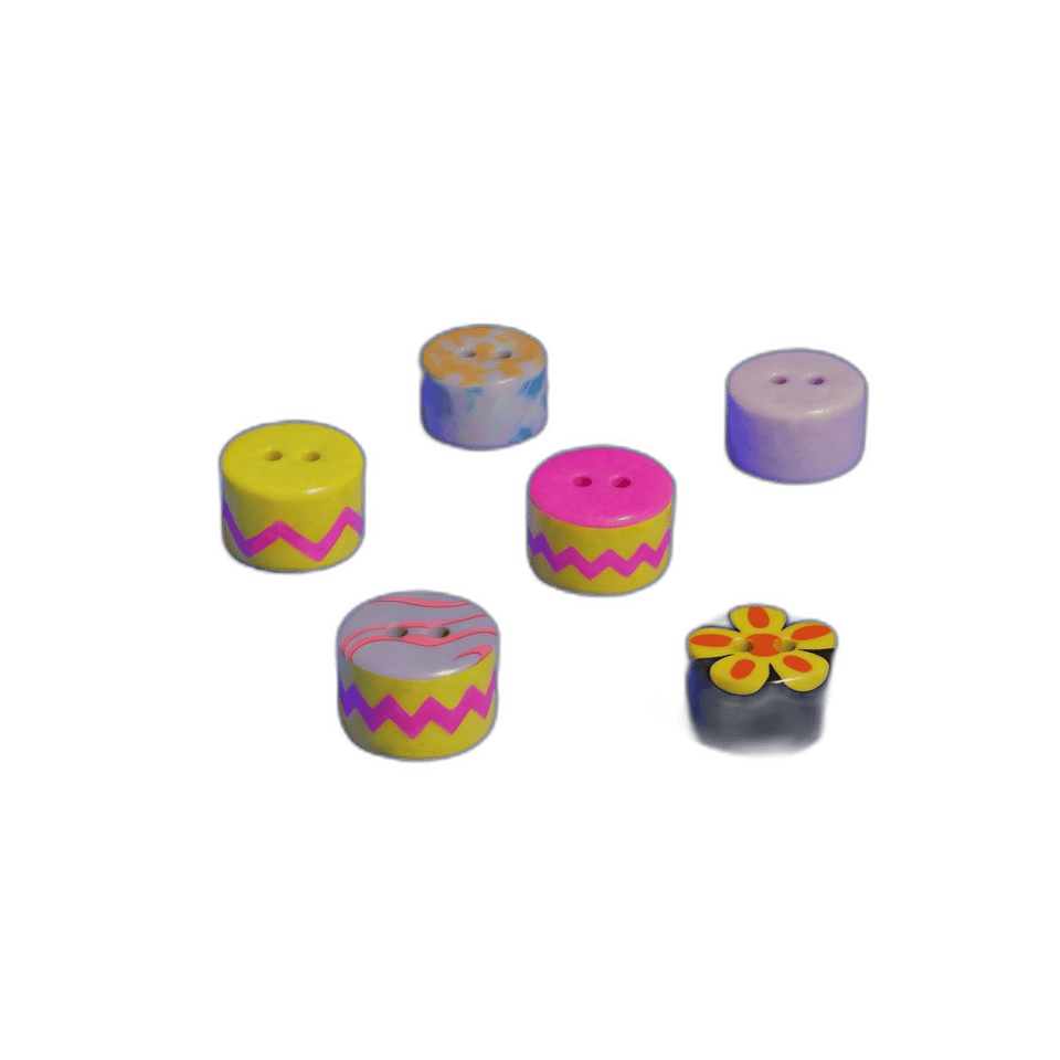 Mixed Pattern Drum Buttons, isolated cut-out