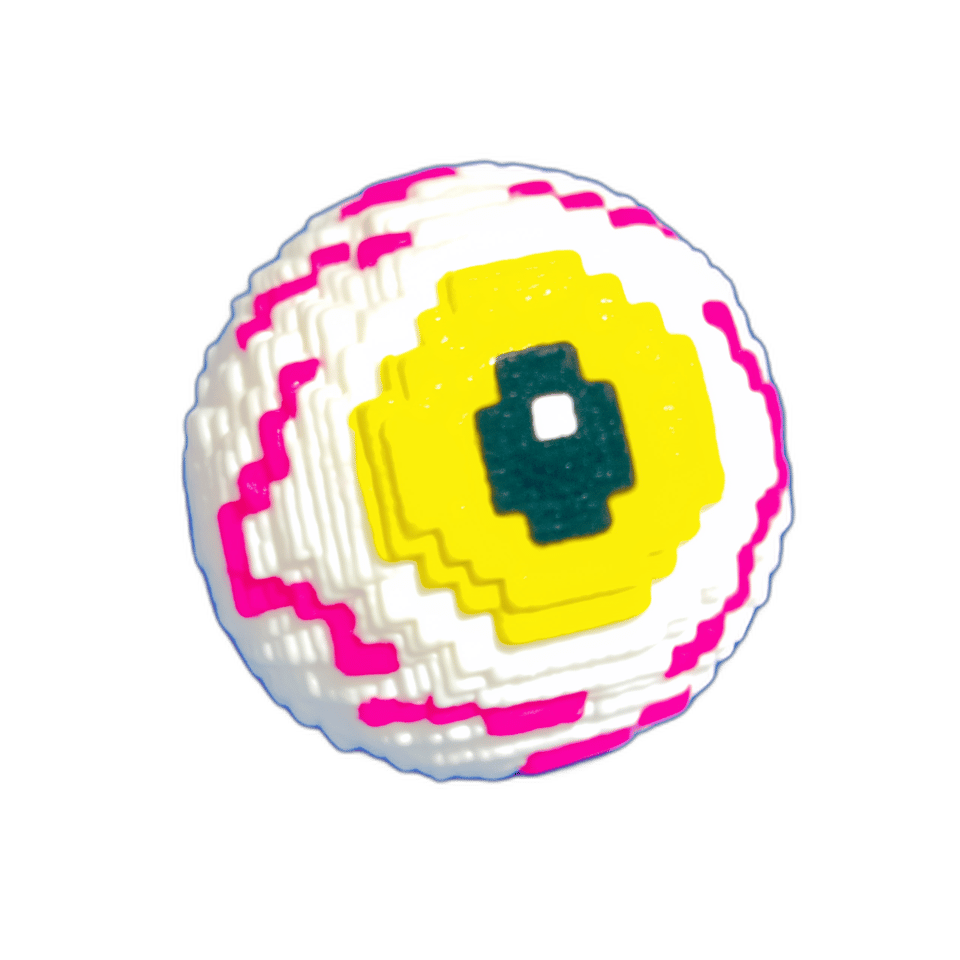 Stepped Pixel Eyeball Dome Pin, isolated cut-out