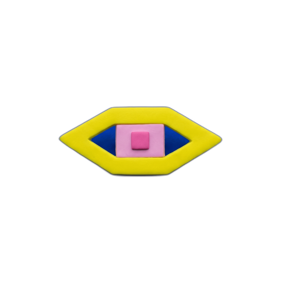 Yellow Diamond Eye Pin, isolated cut-out
