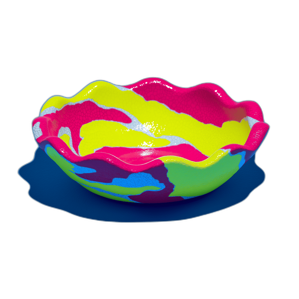 Rainbow Wavy Ring Dish, isolated cut-out