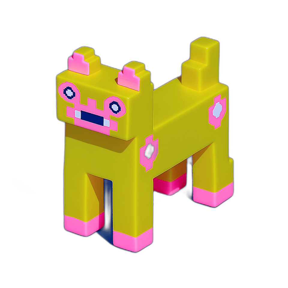 Tall Pixel Cat Desk Buddy Figurine, isolated cut-out