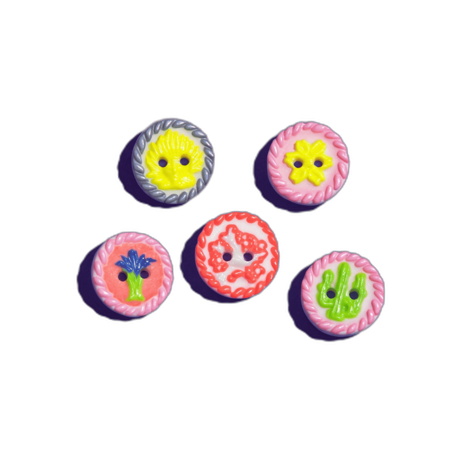 Pastel Cameo Motif Button Set, isolated cut-out